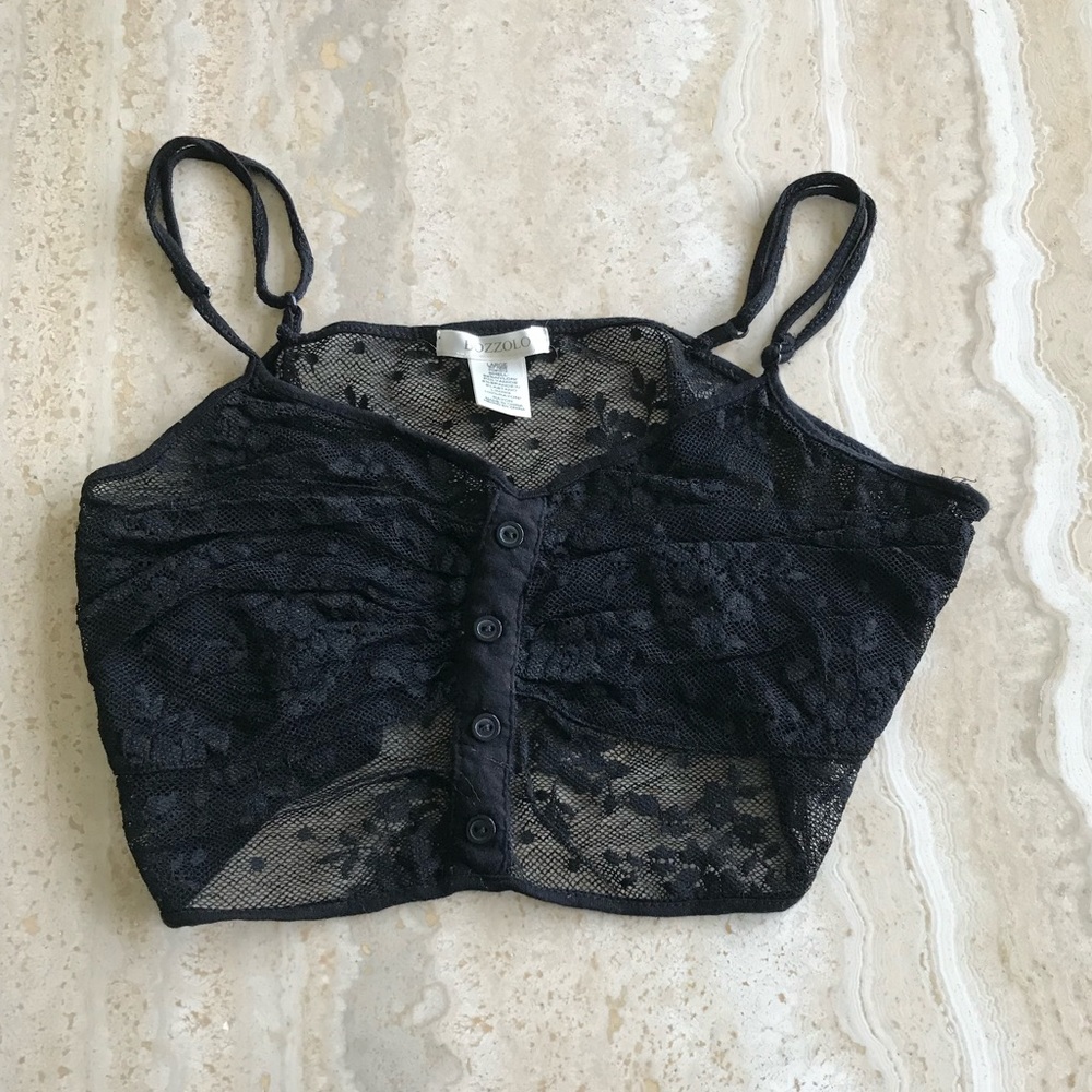 BOZZOLO BLACK LACE CAMISOLE